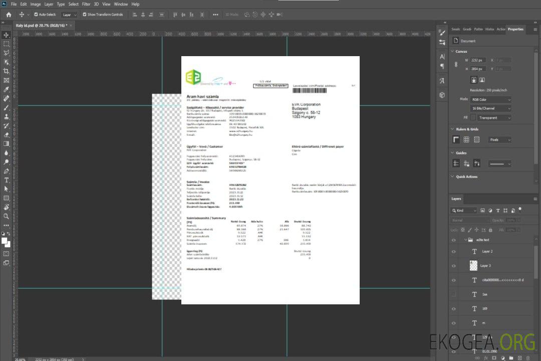 Facture d'entreprise de services publics E2 SCR template Facture d'entreprise de services publics E2 SCR template